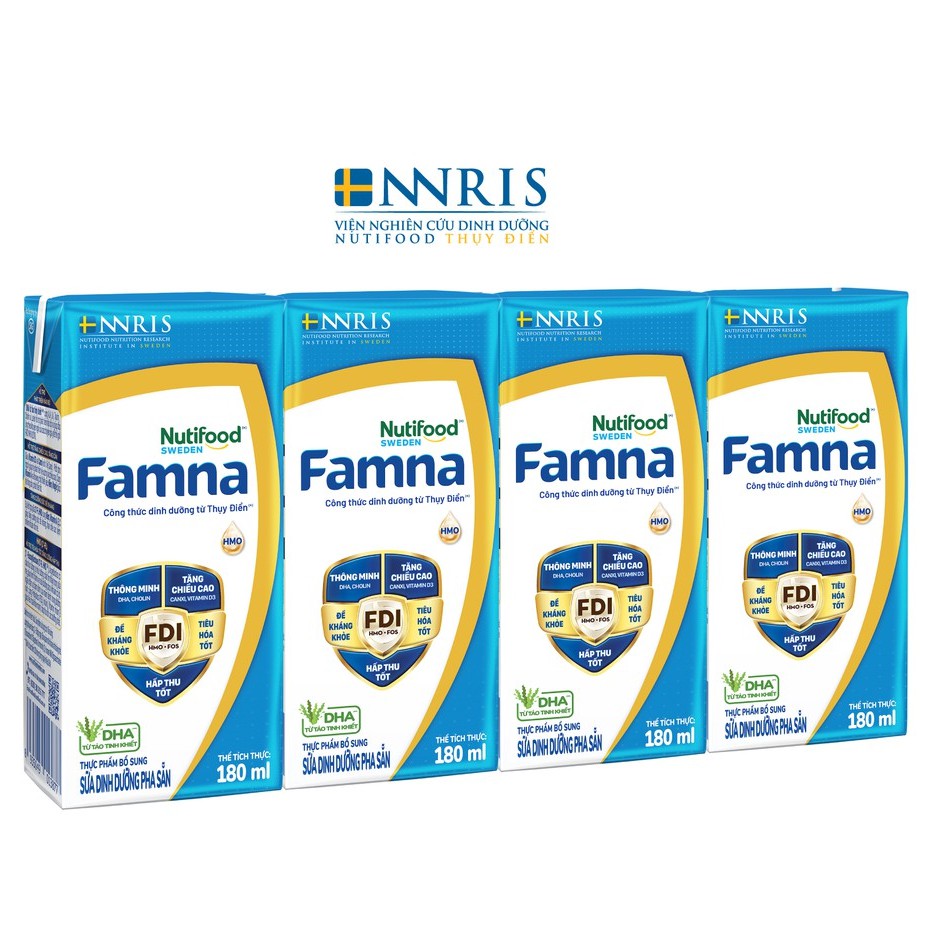 Thùng 48 Hộp Sữa Bột Pha Sẵn Nutifood Famna 180ml