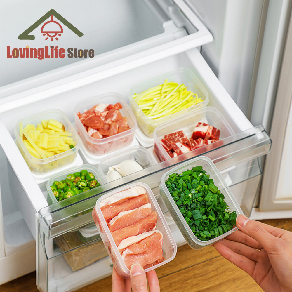 Tươi Con Dấu Tủ Lạnh Tủ Đông Tổ Chức Thịt Thực Phẩm Rau Trái Cây Lưu Trữ hộp đựng Stackable Container ngăn nhựa