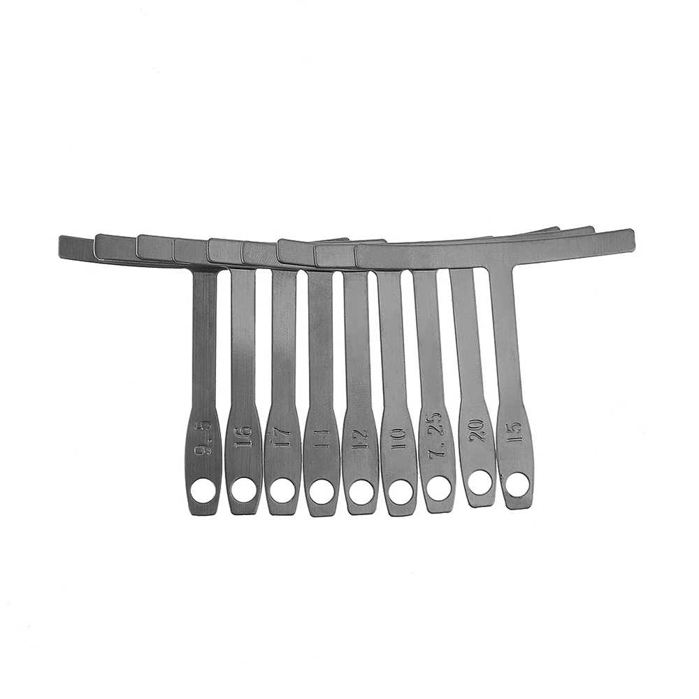 SLADE 9 pcs Stainless Steel Guitar Under String Radius Gauges Luthier Tools for Bridge Saddle Adjustments
