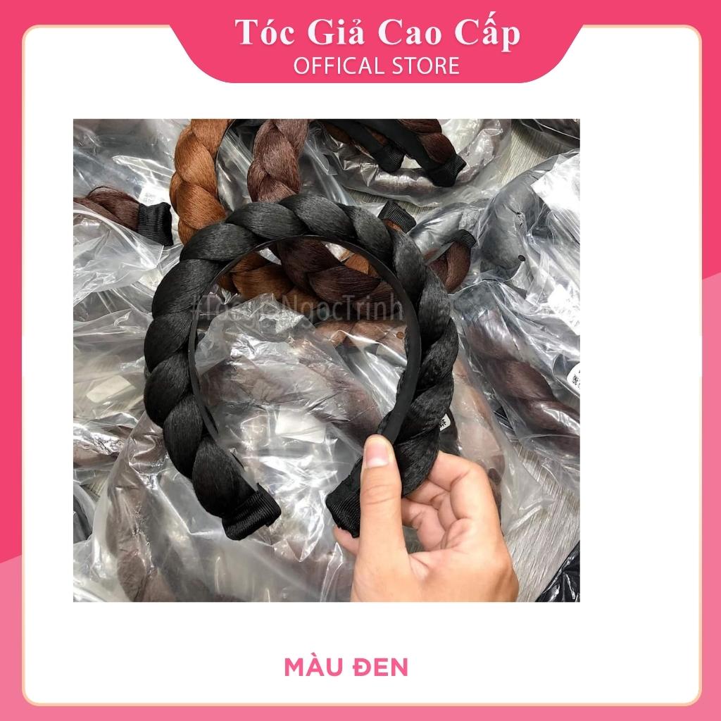 Tóc giả nữ đẹp băng đô tết tóc bấm phồng 5cm