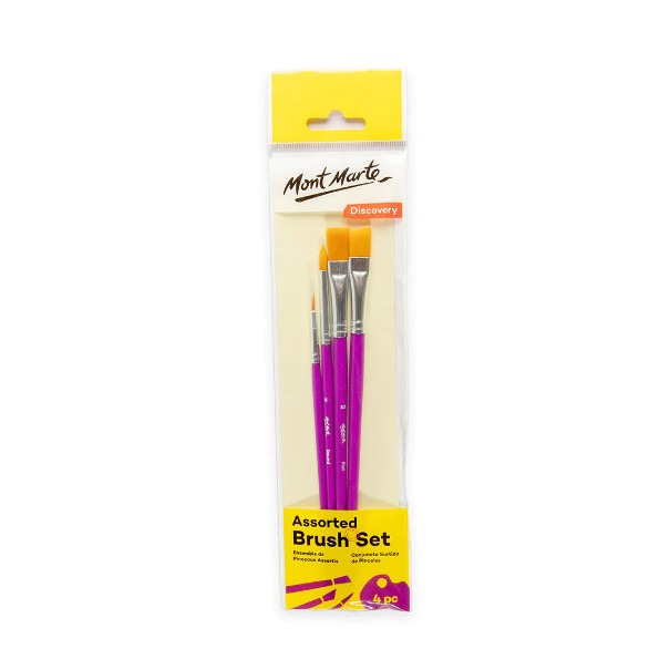 Bộ 4 Cọ Vẽ Cơ Bản Assorted Brush Mont Marte (BMHS0063)