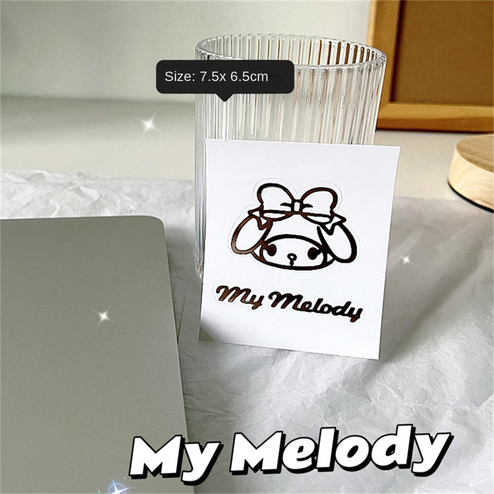 CHIPLY✨Sanrio Set✨Imitation Metal Sticker Ins Melody Kuromi KT Parchal Dog Sticker Transparent Waterproof Cute Cartoon Sticker Pet