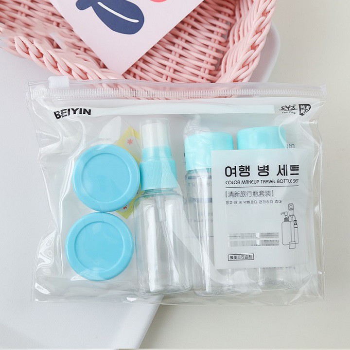 Bộ Chiết Mỹ Phẩm Du Lịch 5 Món kèm túi Zip