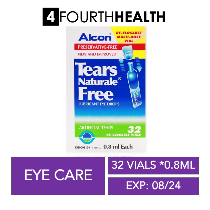 Alcon Tears Naturale Free Lubricant Eye Drops Preservative Free 32 X 08ml Vials Exp Aug 2024 8168