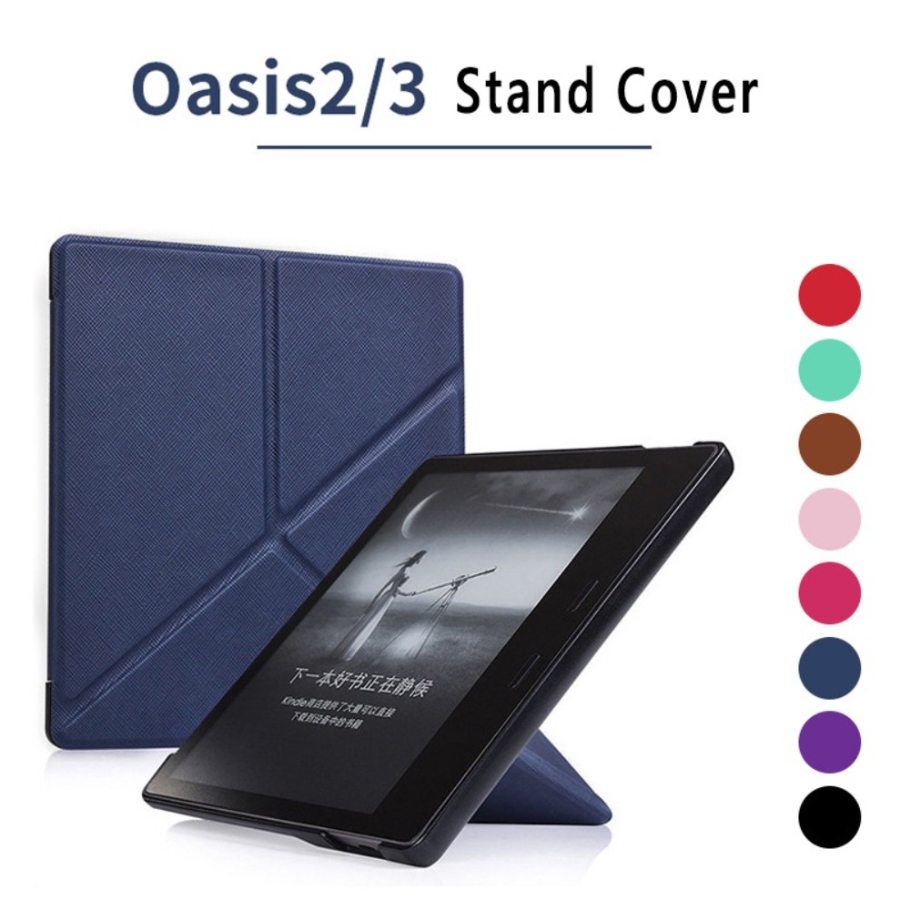 For Kindle Oasis(10th Gen,2019 Release & 9th Gen,2017 Release) - E-Reader Cover PU Leather Ultra Light Foldable Origami Case with Stand 7'' Kindle Oasis 3/2 Cover
