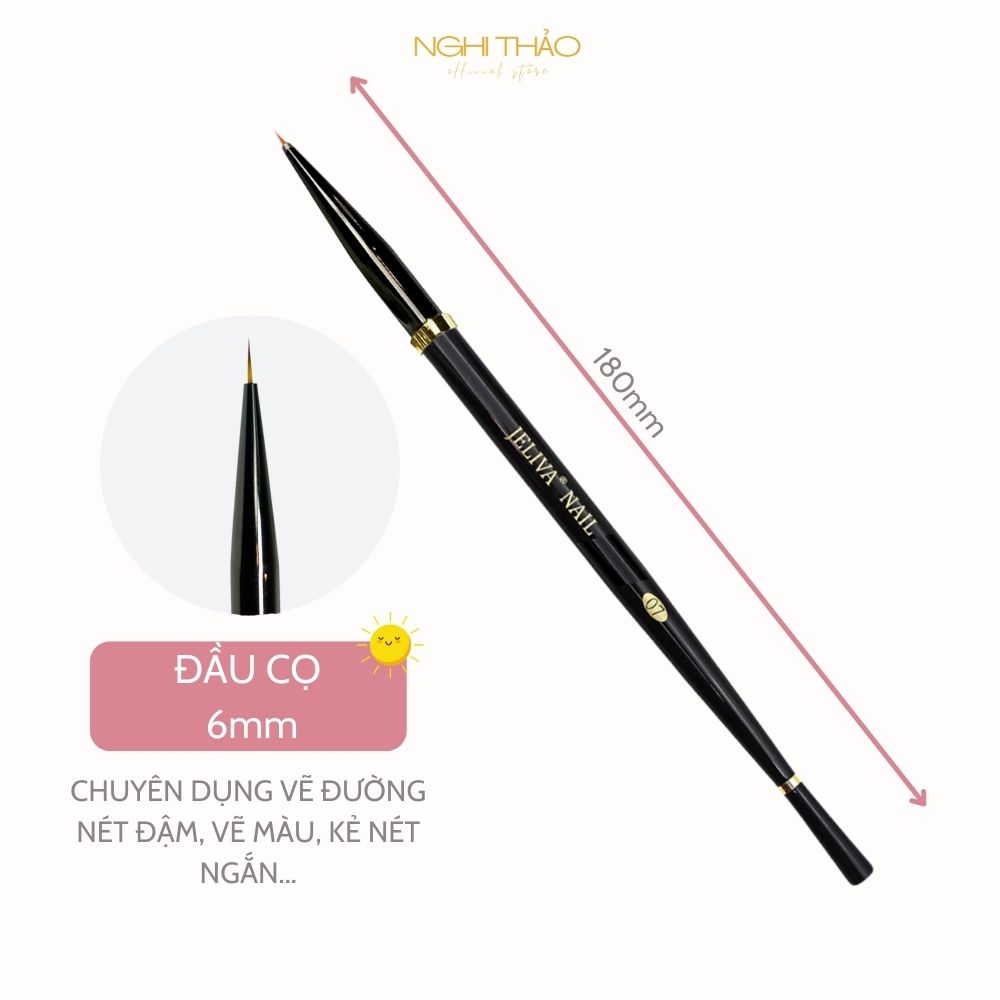 Cọ vẽ nét nail ngắn 6mm Jeliva 07