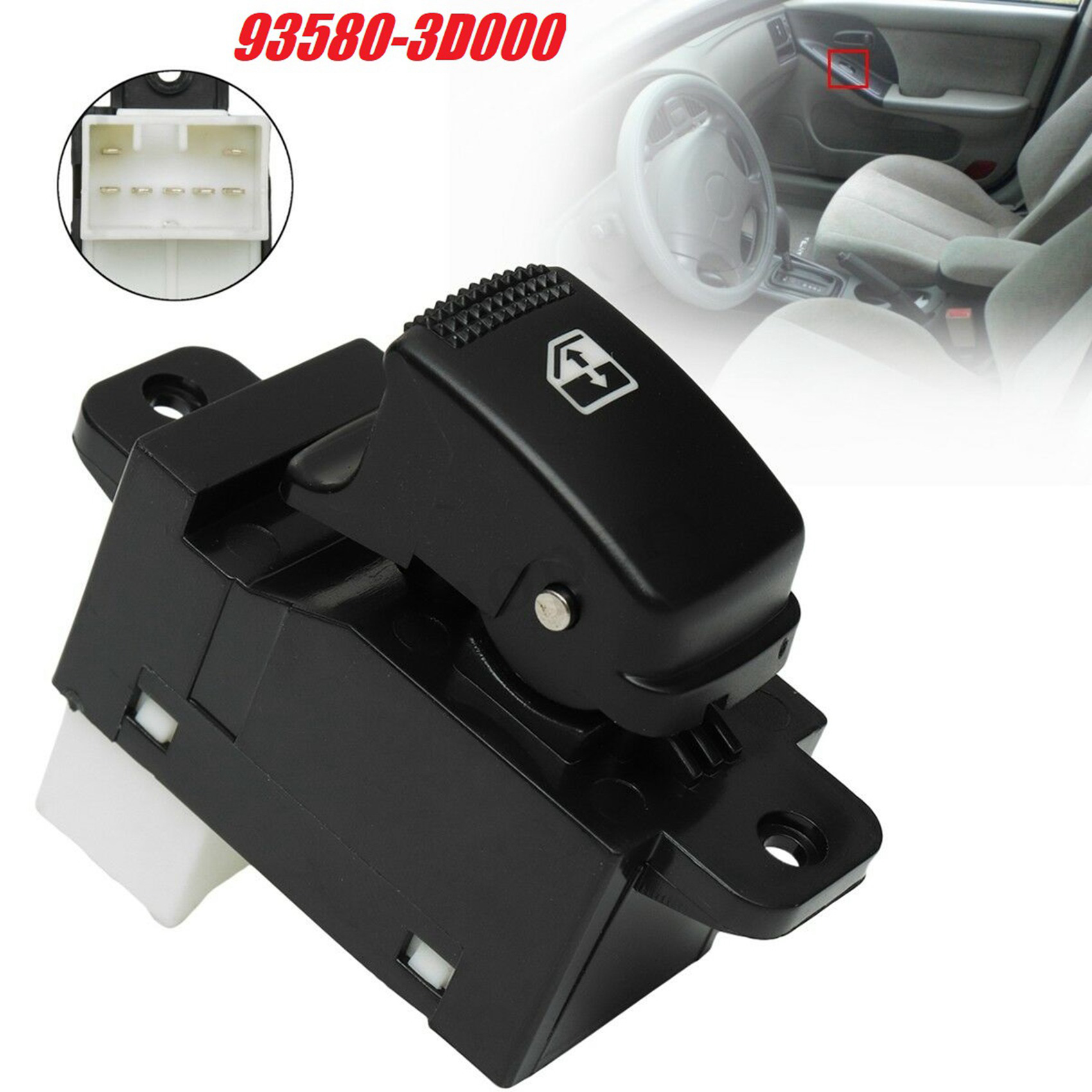 Passenger side electric power window switch for 93580-3d000