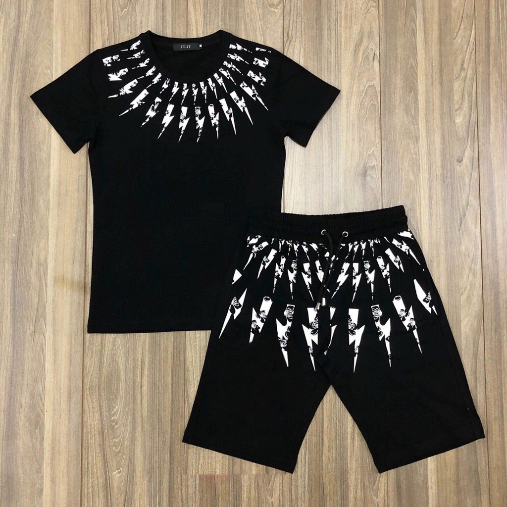 Bộ nam hè - đồ bộ nam ngắn tay in hình tia set chất vải thun thể thao cotton cao cấp co dãn 4 chiều mã tiaset