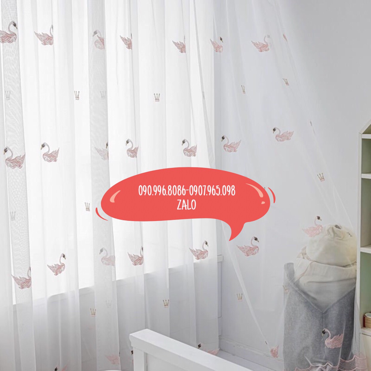 [Rẻ vô địch] [Rèm cửa VOAN THIÊN NGA HỒNG VƯƠNG MIỆN ] Rèm cửa đi cửa sổ nhiều kích thước [Ảnh thật]