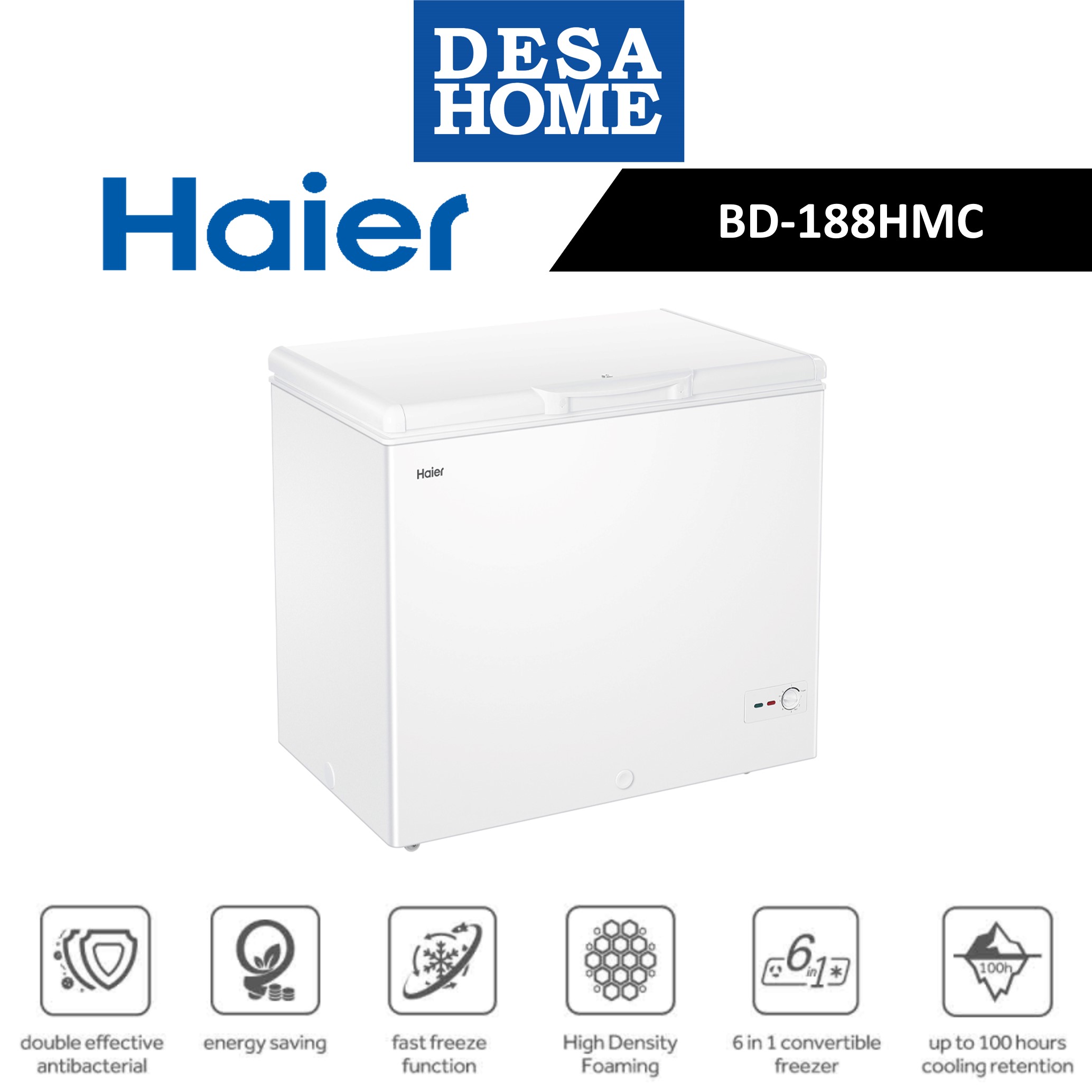 [FREE DELIVERY] HAIER BD188HMC REPLACE BD188HP 142L CHEST FREEZER