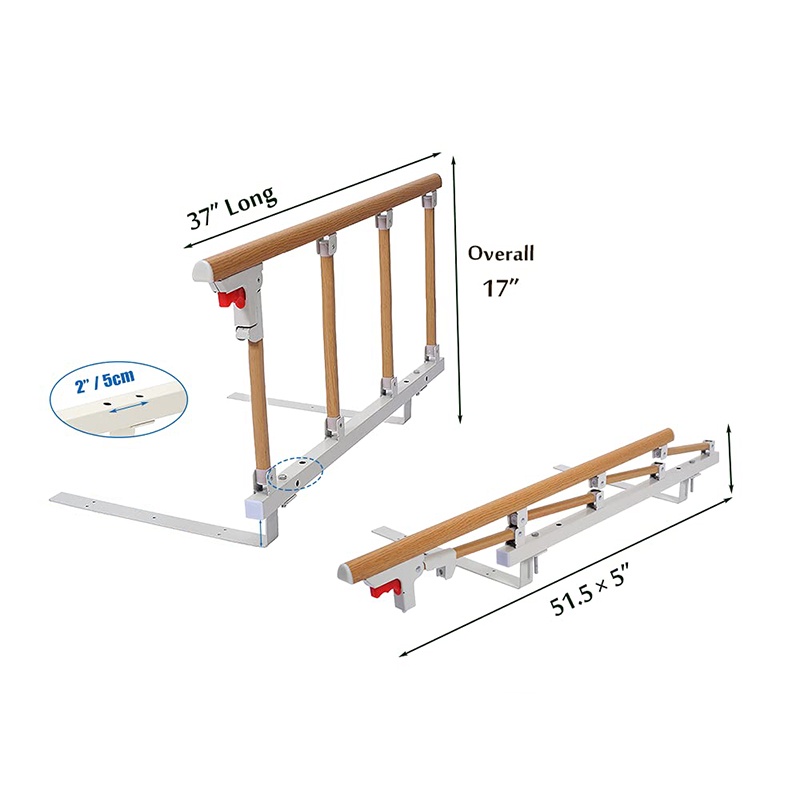 【PROTERTEUR】Foldable Bed Railing Safety Side Assist Railing Elderly ...