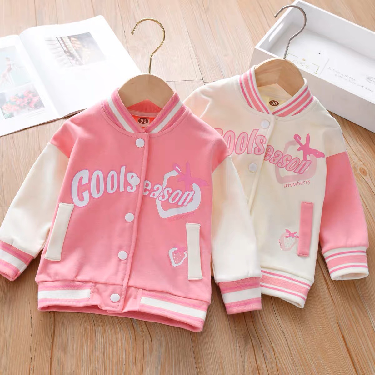 Áo Khoác bé gái, áo nỉ Bomber Season cho bé gái size đại từ 2 tuổi đến 12 tuổi - Áo khoác Season