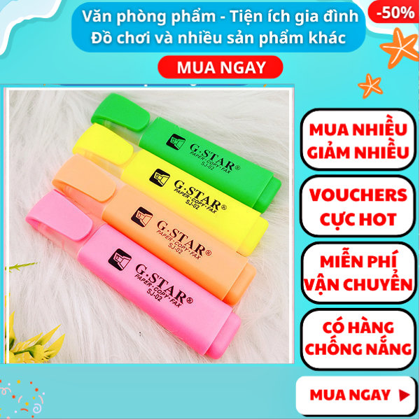 Bút dạ quang 4 màu ( xanh / cam / vàng / hồng ) ✓bút bôi sáng ✓ bút dạ ✓bút , đồ dùng học tập✓ Nguyễn Thùy Store
