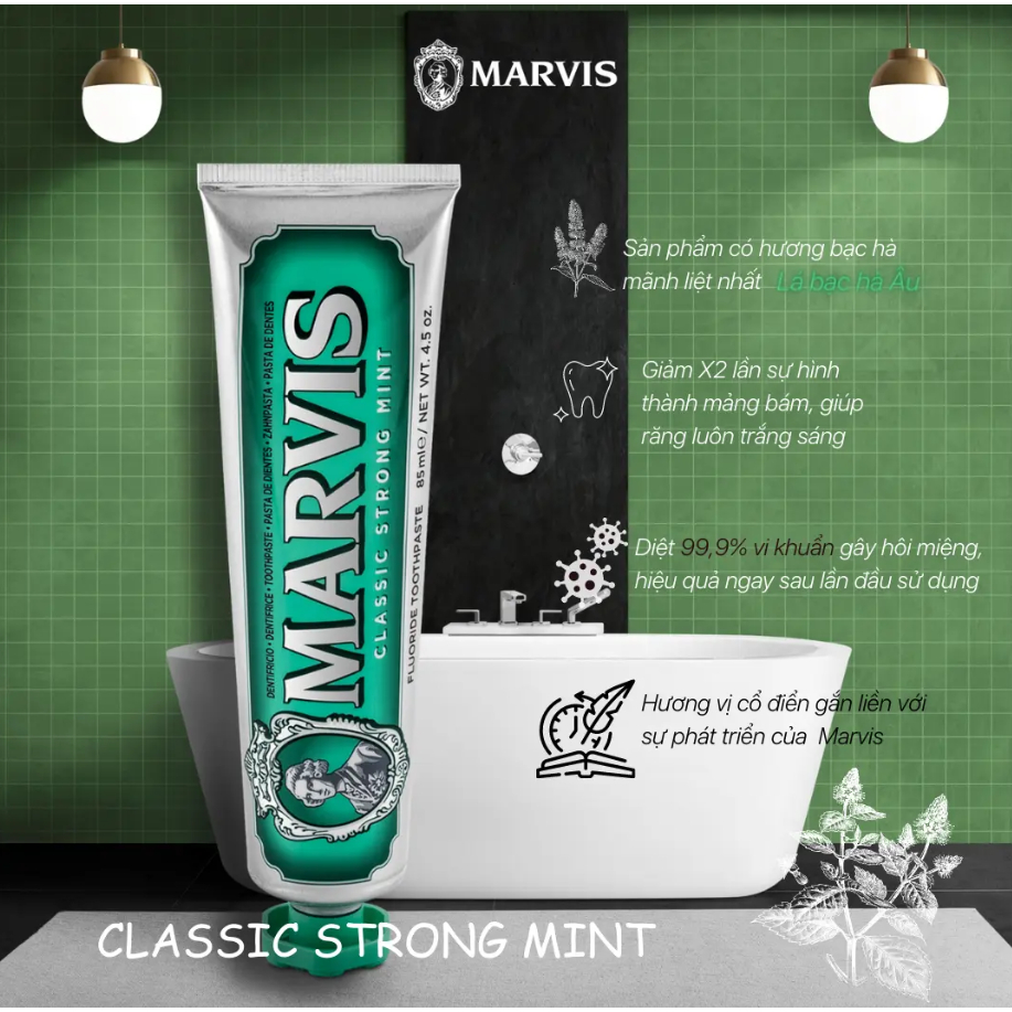 Kem Đánh Răng Marvis Toothpaste - trắng răng và thơm miệng nhập khẩu từ Ý