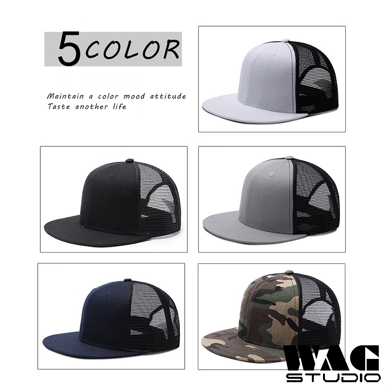 Đồng bằng Mũ lưới bóng chày phẳng vành mũ bóng chày Mũ snapback nam nữ