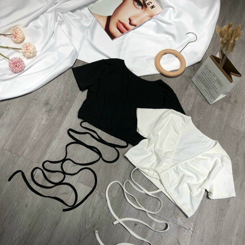Áo Mặc 2 Kiểu Dây Cột Xẻ Ngực