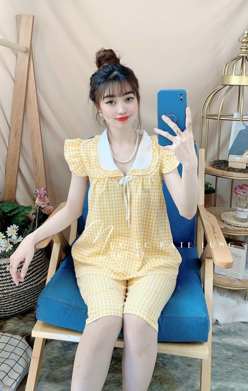 SET BỘ LỤA MẶC NHÀ TAY CÁNH TIÊN DỄ THƯƠNG (ẢNH THẬT) SIZE 40-55KG