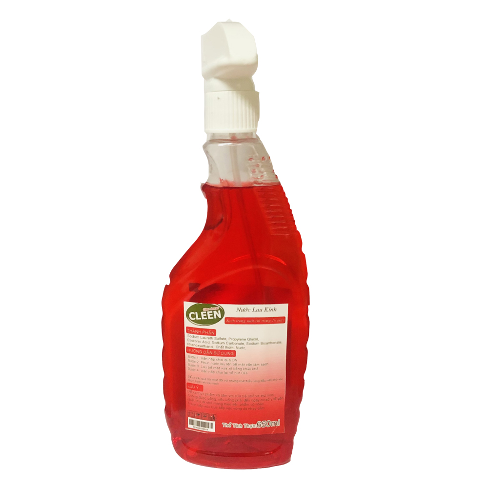 Combo 3 chai nước lau kính siêu nhanh cleen 620ml - hương dâu