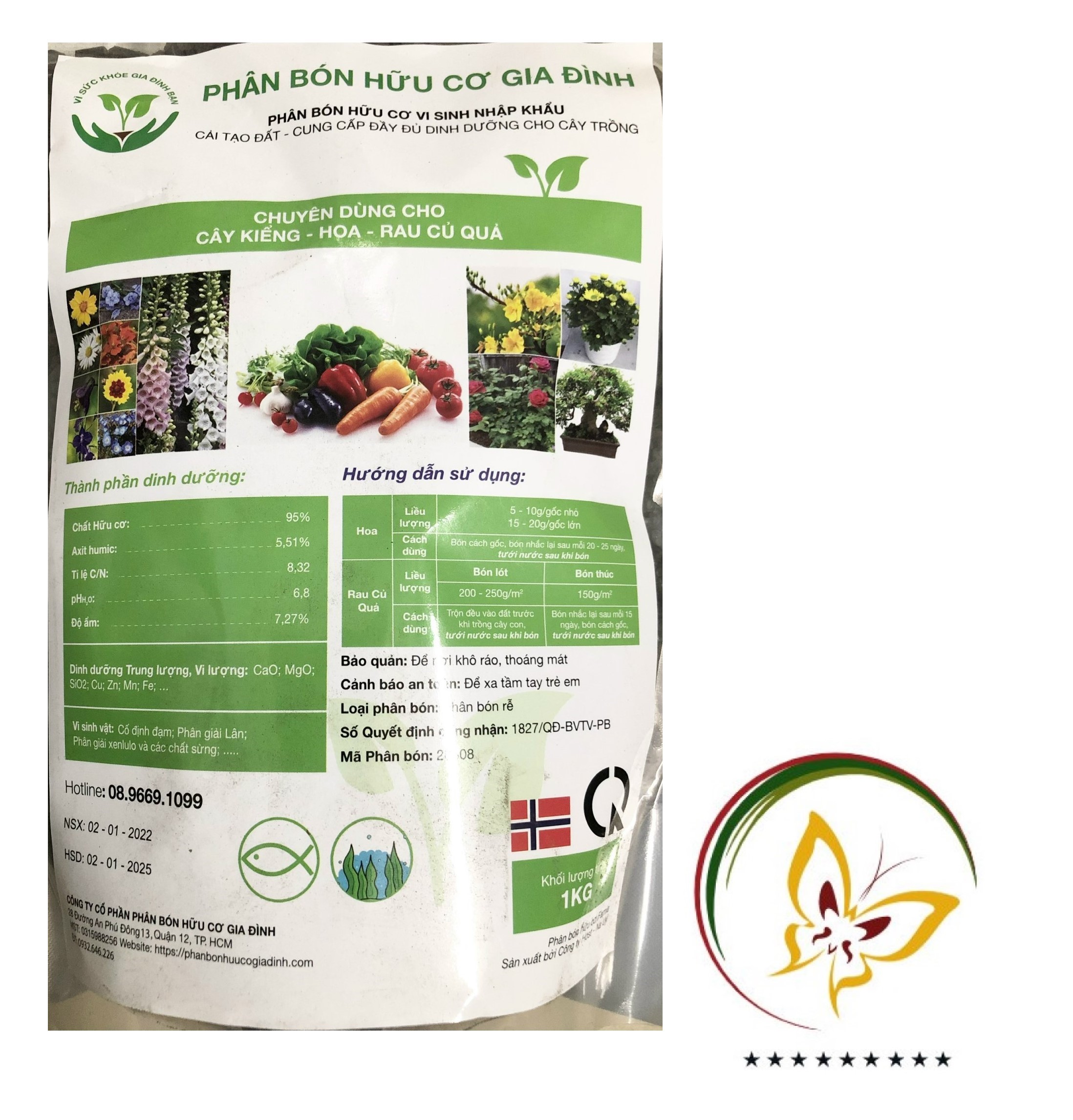 Phân Bón Hữu Cơ Vi Sinh - Cá Hồi - #425A# 1kg