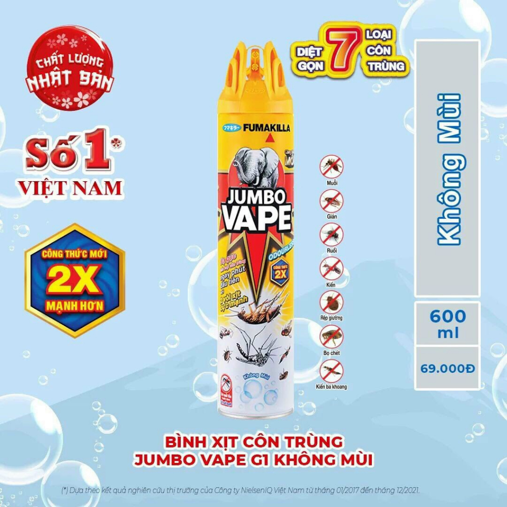 Bình xịt côn trùng jumbo hương hoa 300/600ml