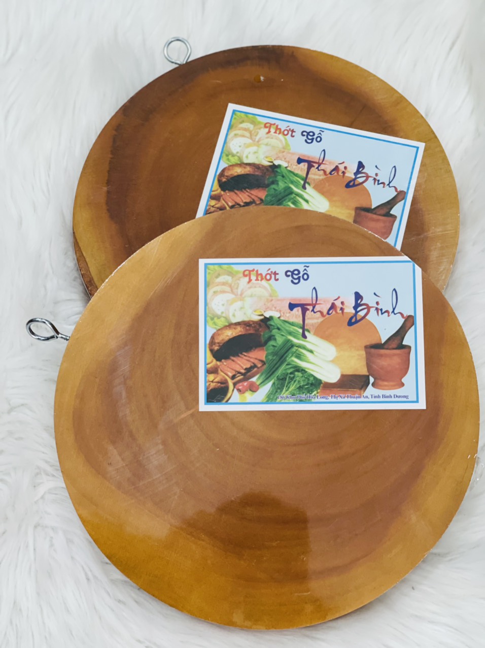Thớt gỗ tròn Thái Bình (02 size đường kính: 23cm, 27cm)