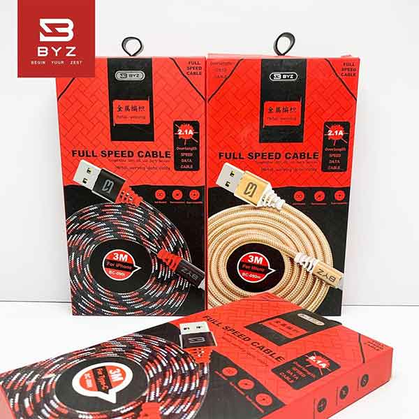 Cáp sạc BYZ BC-090m đầu micro dài 3 mét