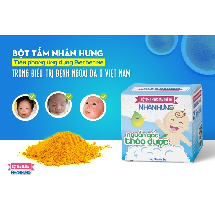 [HCM]Bột pha nước tắm trẻ em Nhân Hưng 30 gói