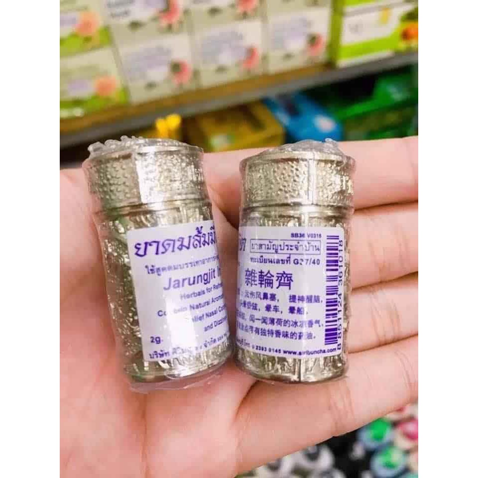 (Màu Bạc) 01 Ống Hít Jarungjit Xoang Mũi Dị Ứng Thái Lan