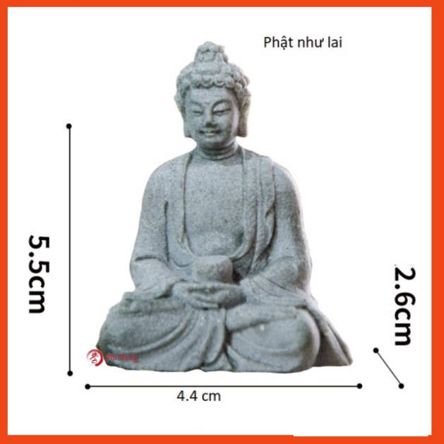 Tượng Phật tổ như lai Đá Sa Thạch Trang Trí Tiểu Cảnh, Bonsai, Thủy Sinh, Tượng Phật
