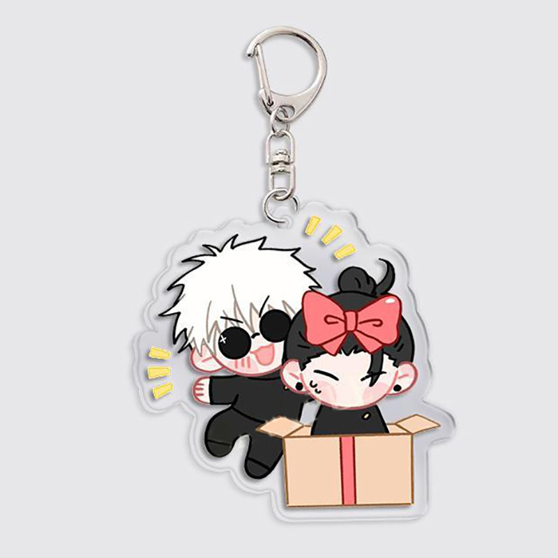 Cartoon Anime Jujutsu Kaisen Figure Acrylic Keychain Gojo Satoru Geto Suguru Bag Pendant Car Key Charms Couple Fans Cosplay Gift. 