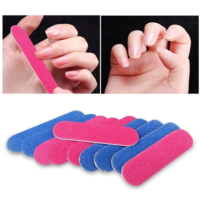 Dũa móng tay dũa mini hai mặt (set 10 cây)