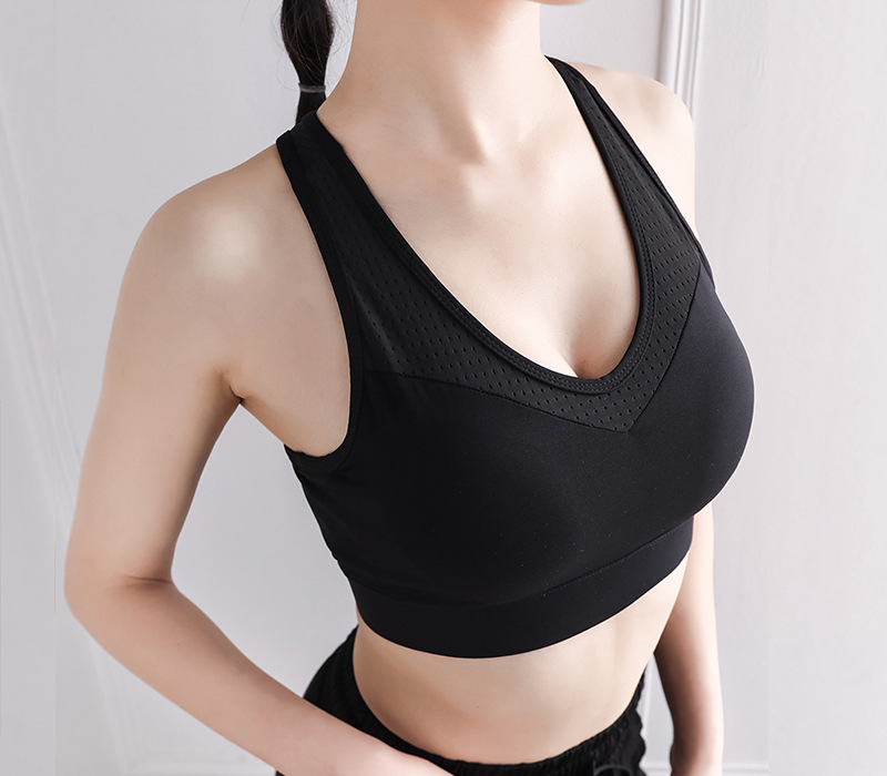 SUPERFLOWER kvinders faste bh-puder Mesh Push Up Plus størrelse træning Fiess Sports BH_voghion.com