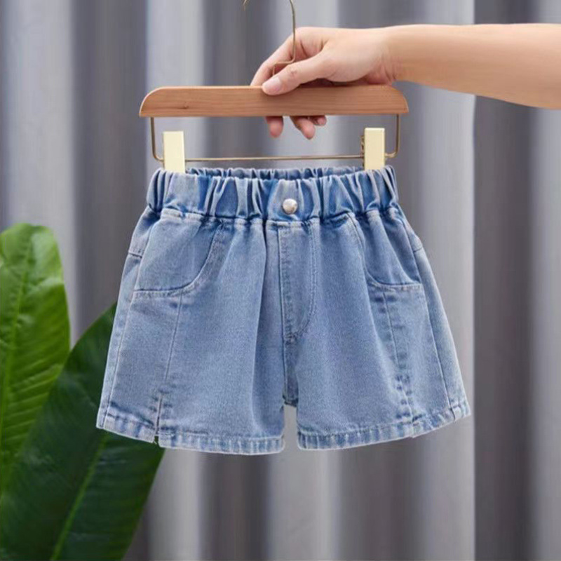 Hobibear trẻ em của quần áo cô gái thời trang quần short denim trong hàn quốc phiên bản của hàn quốc quần short denim