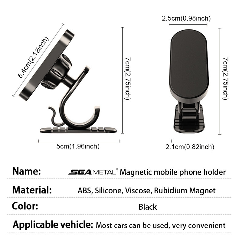 Magnetic Phone Holder 360° Rotation Multifunction Car Mount for Dashboard Desk