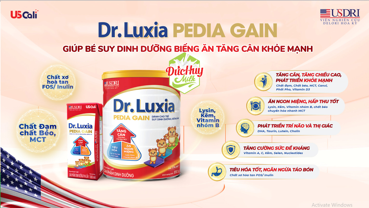 Sữa bột công thức Dr.Luxia Pedia Gain 900g