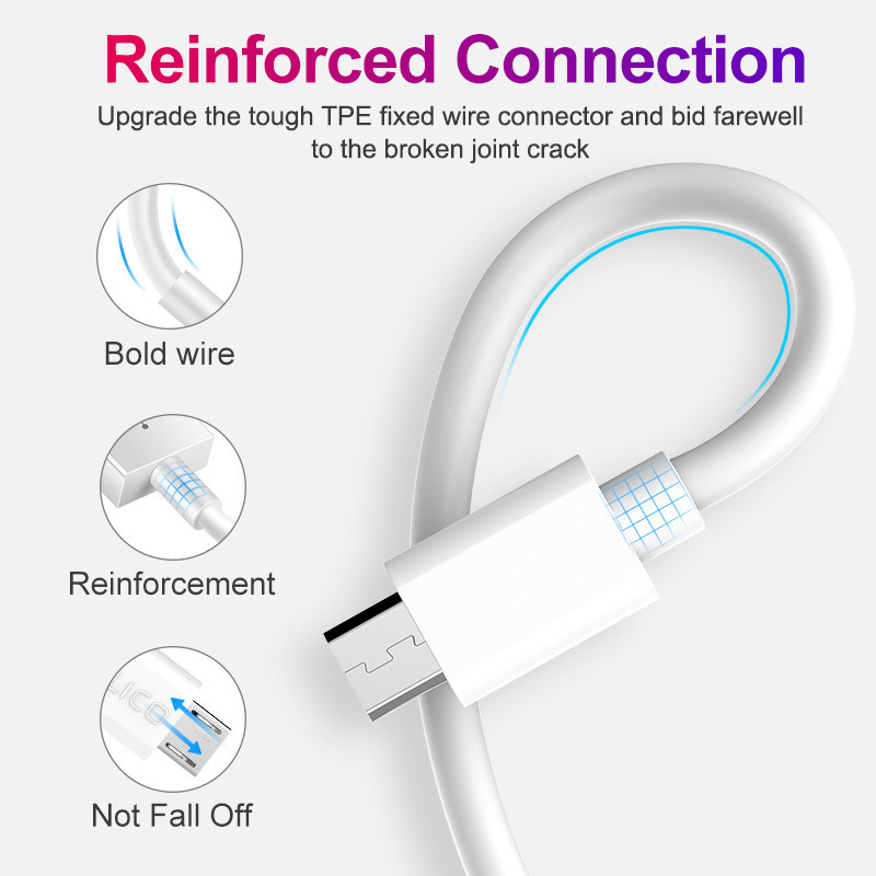 【Ready Stock】1M 2M 3M USB Fast Charger Cord Compatible For iPhone Micro Usb Type C Charging Cable USB Charger Data Cable