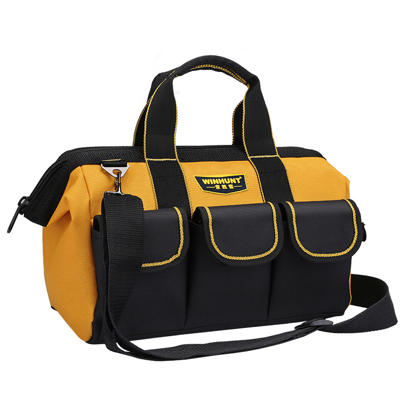 ZUOGUAN Multi functional tool kit, hand-held tool bag, thickened wear-resistant hardware repair kit, single shoulder canvas electrician bag