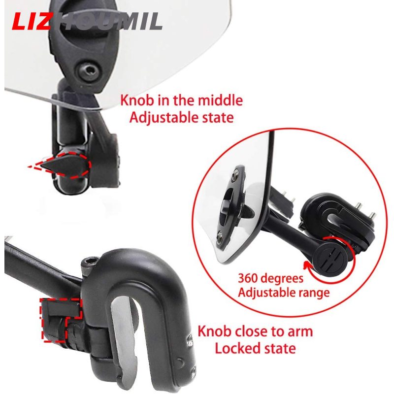 LIZHOUMIL 1 Set Motorcycle Windshield Extension Adjustable Spoiler Universal Clamp-on Windscreen Deflector Parts
