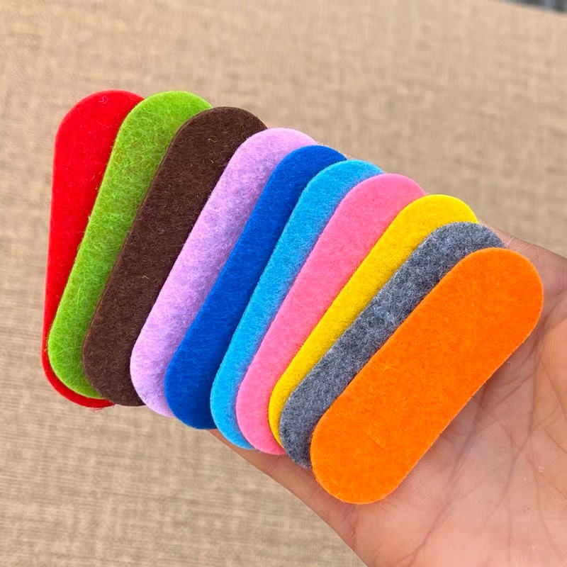 10 Cái phôi vải nỉ lót kẹp tóc handmade