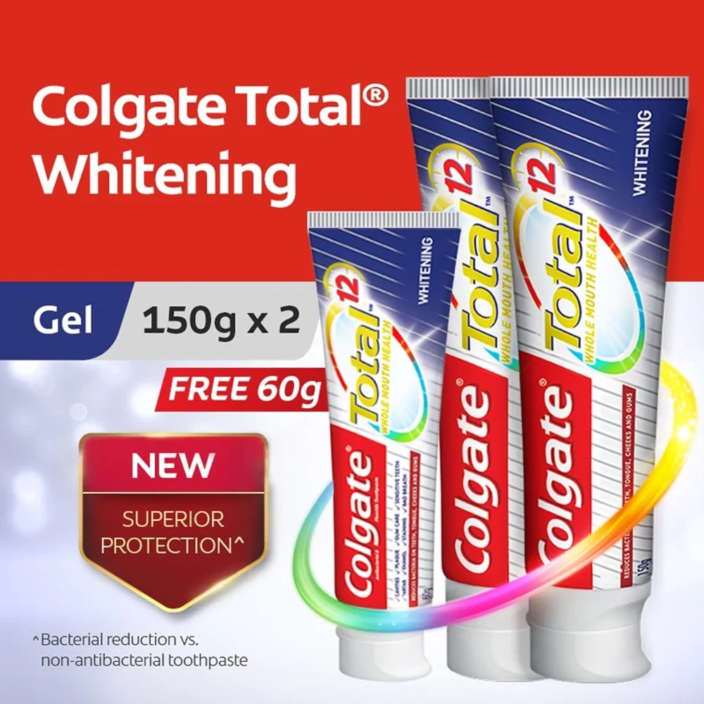 COLGATE Total Professional Whitening Toothpaste 150Gx2 Value Pack ...