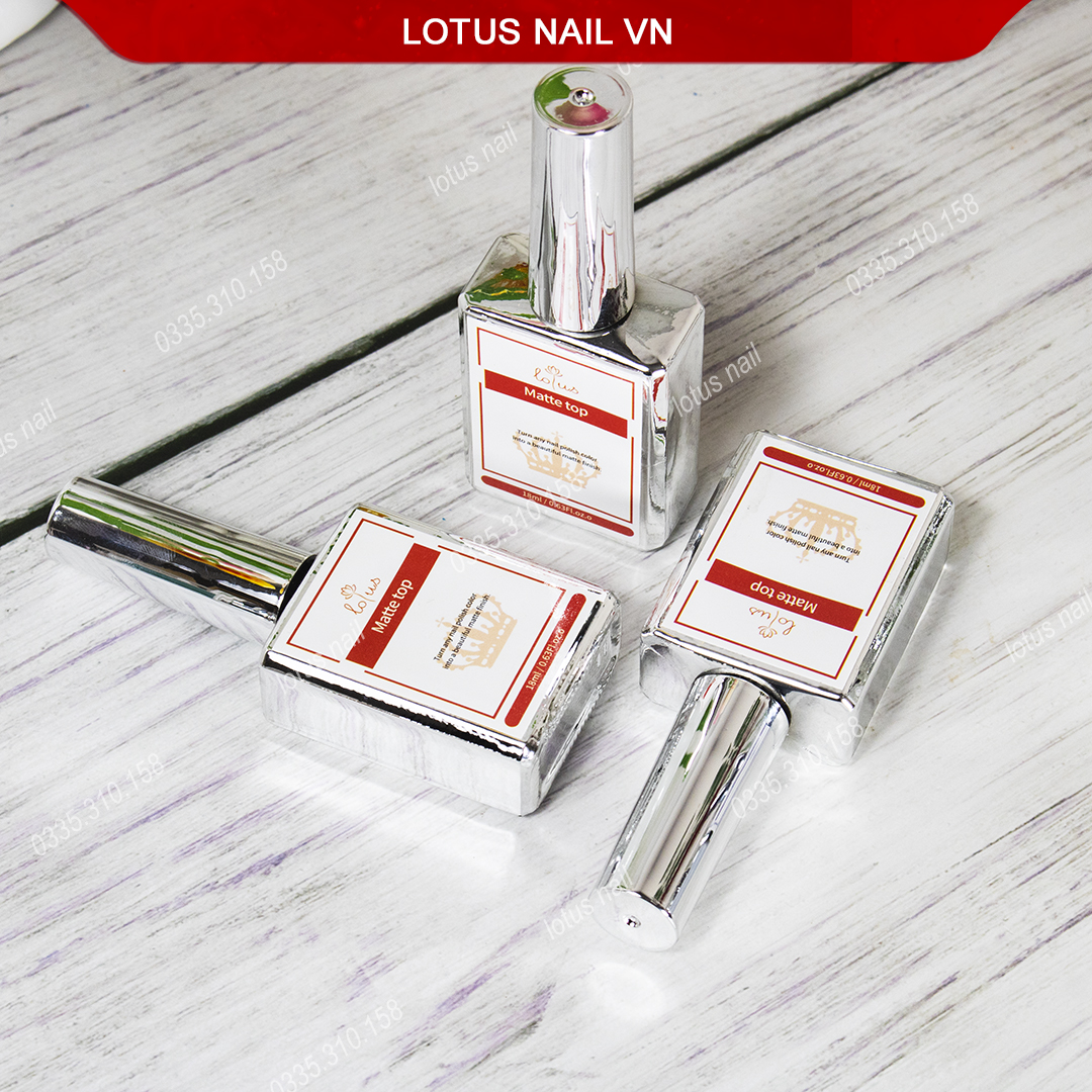 Top lì. sơn gel lì ( matte top ) Lotus chai 18 ml