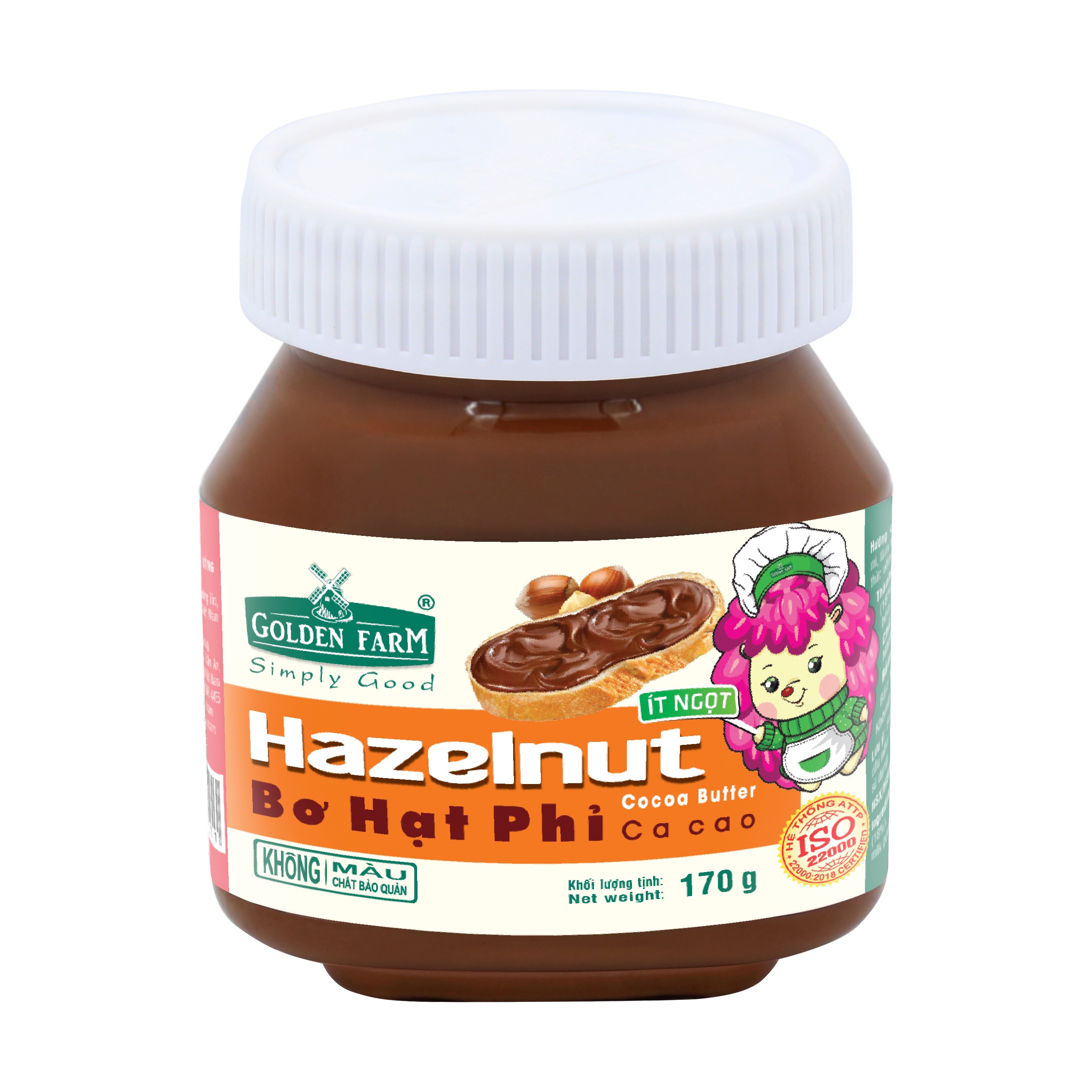 BƠ HẠT PHỈ CA CAO GOLDEN FARM HAZELNUT COCOA BUTTER HSD MỚI NHẤT