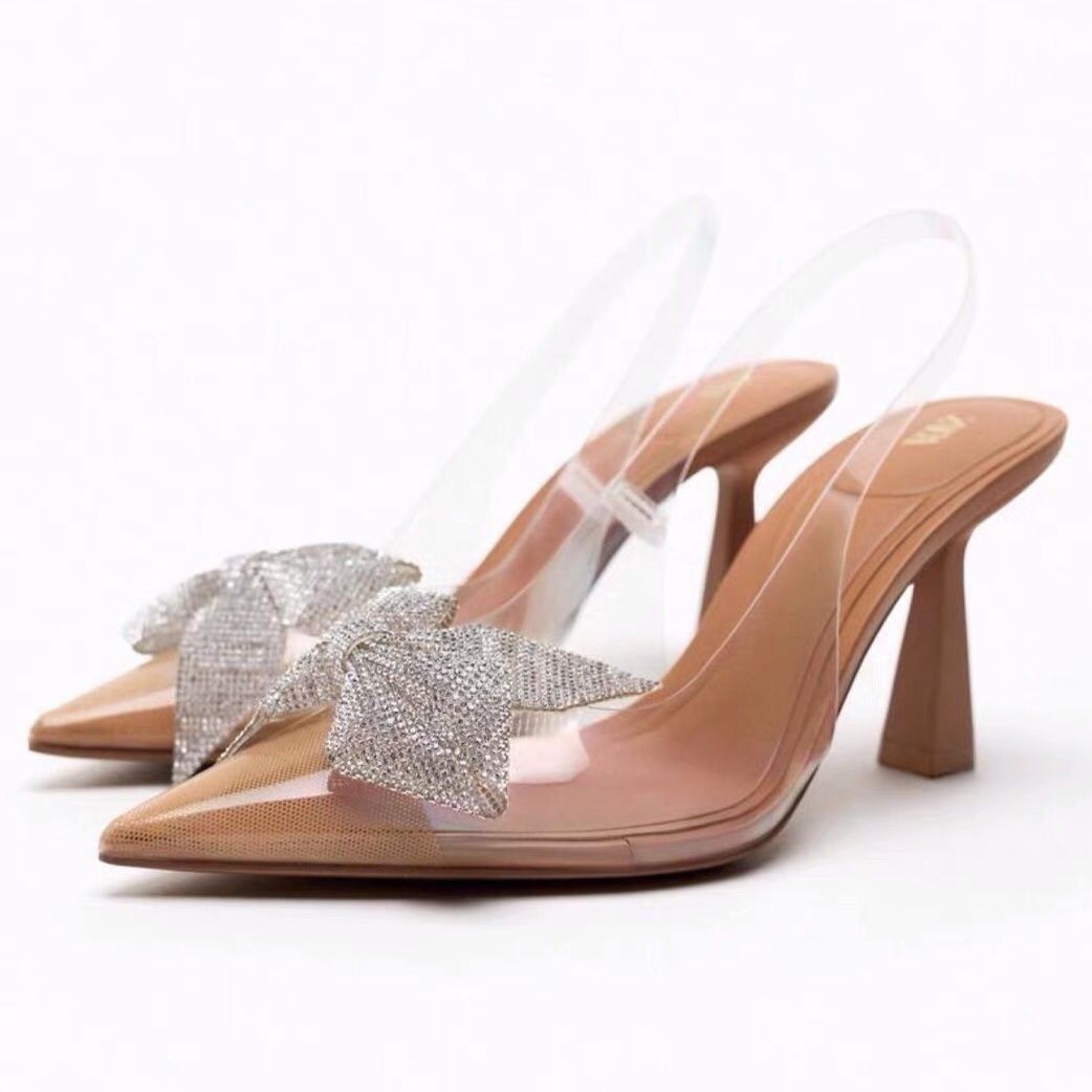 Muller Ladies' Fashionable Transparent Glass Heels