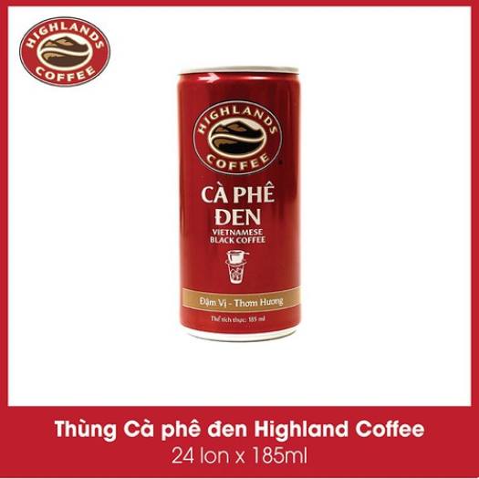 [Thùng 24 Lon] Cà Phê Đen Highlands Coffee 185ml/lon