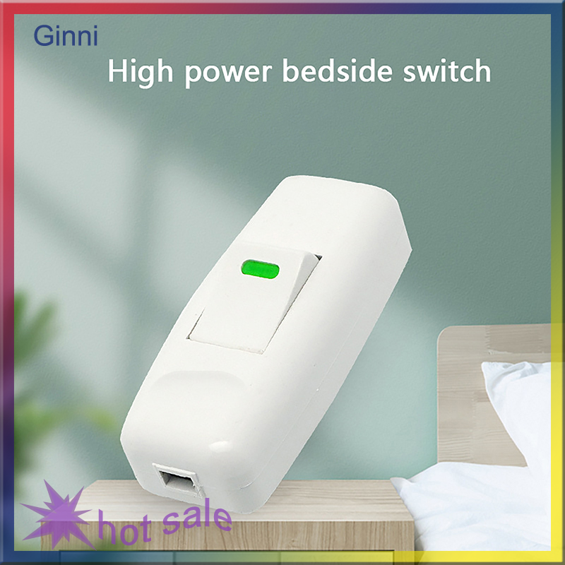 Ginni 1Pc Light Switch For Home Classic White Inline ON OFF Table Bedside Lamp Desk Light Cord Cable Switches Electrical Accessories