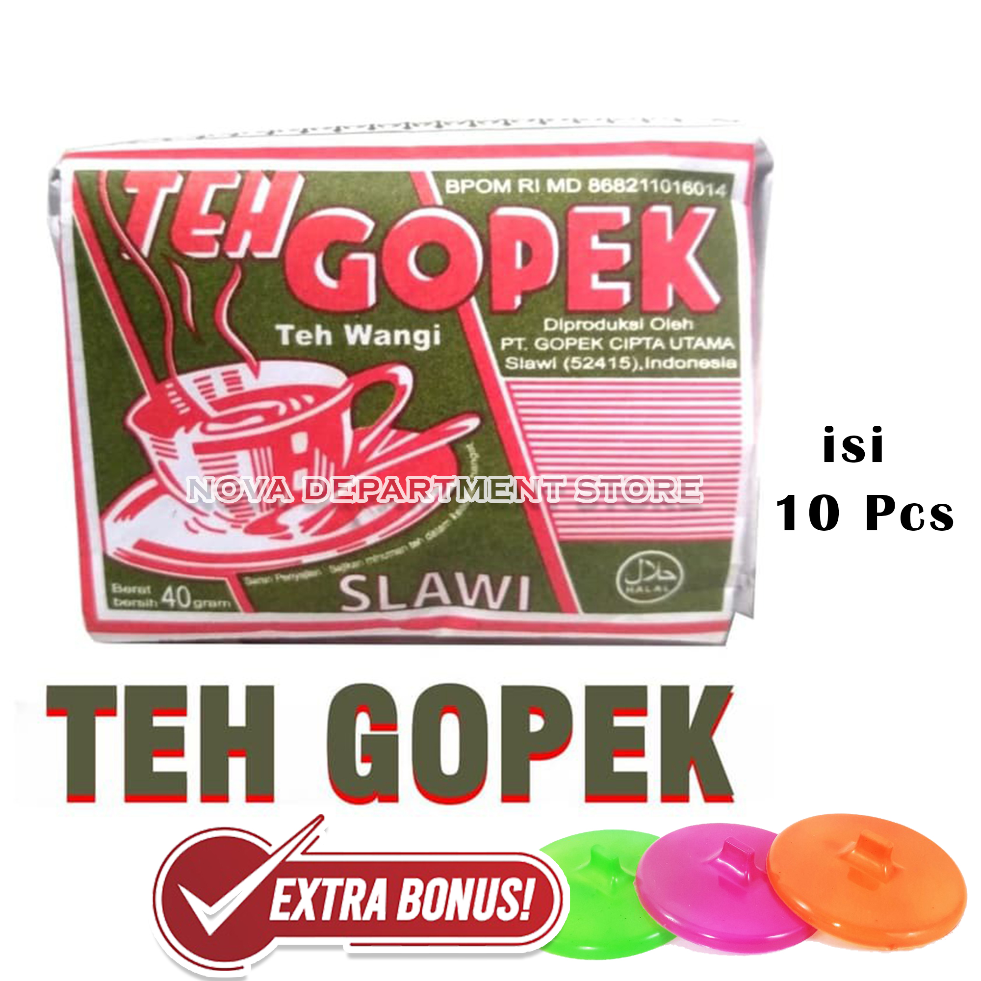 Teh Gopek Slawi 20gr 20 Pcs / Teh Wangi Melati Lokal / BONUS TUTUP ...