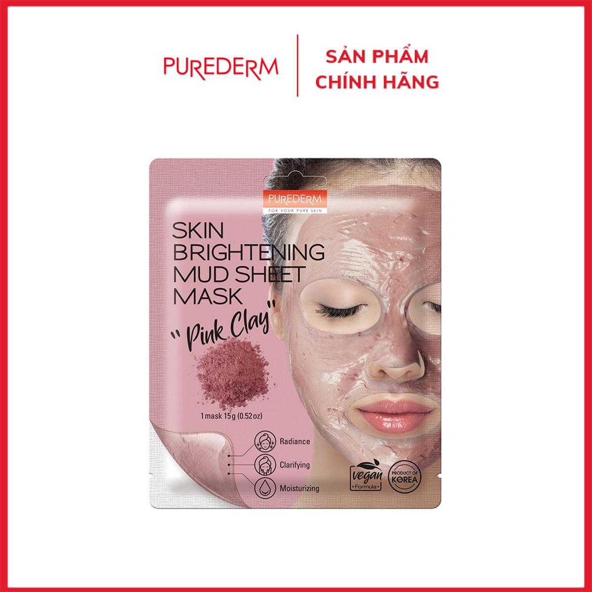 Purederm Mặt nạ dưỡng sáng " Đất Sét Hồng"