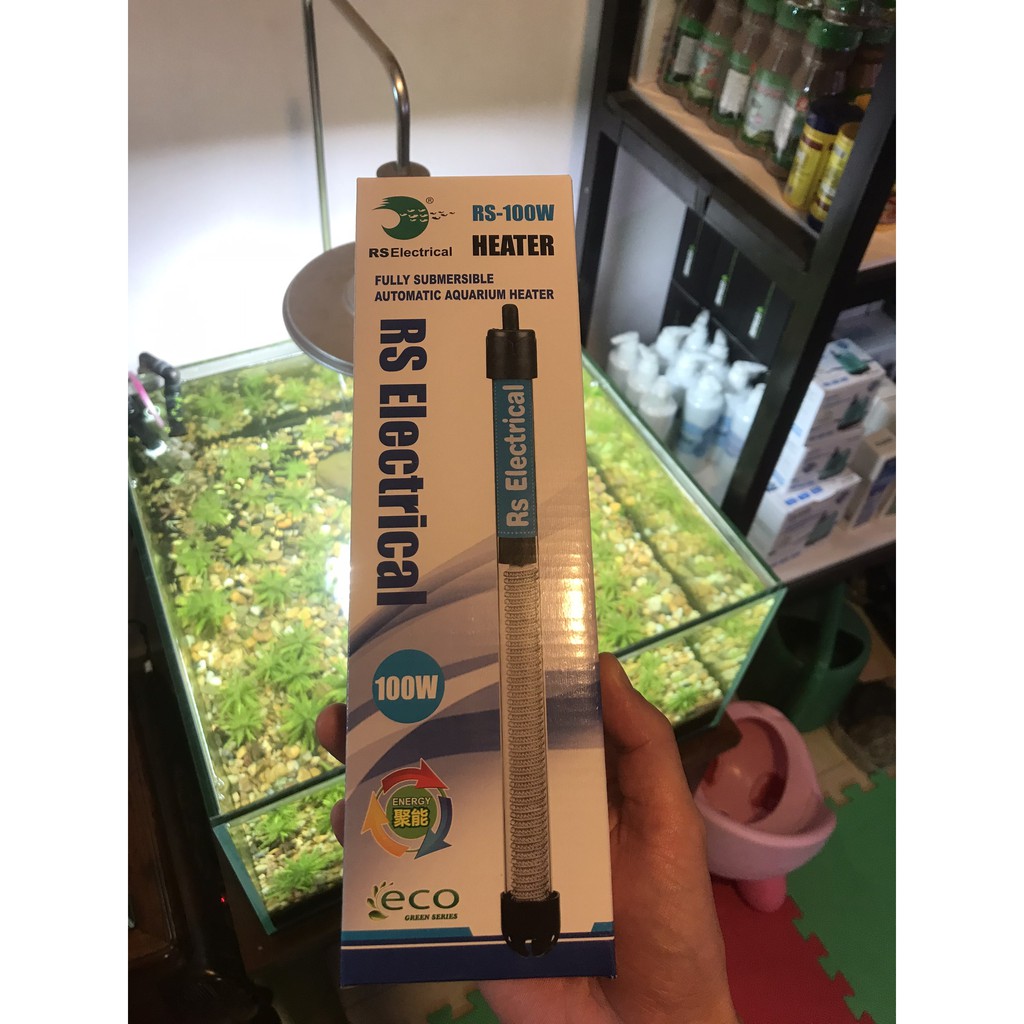 Sưởi bể cá, đèn sưởi bể cá rs 50w, 100w, 200w, 300w, máy sưởi bể cá giúp ổn định nhiệt độ bể cá