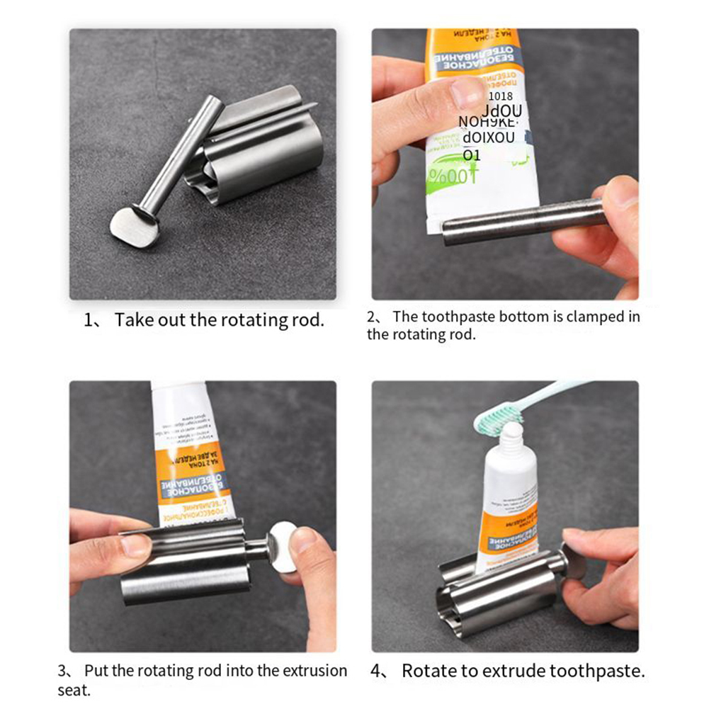 Toothpaste Squeezer Metal Toothpaste Wringer Seat Holder Stand Rolling ...
