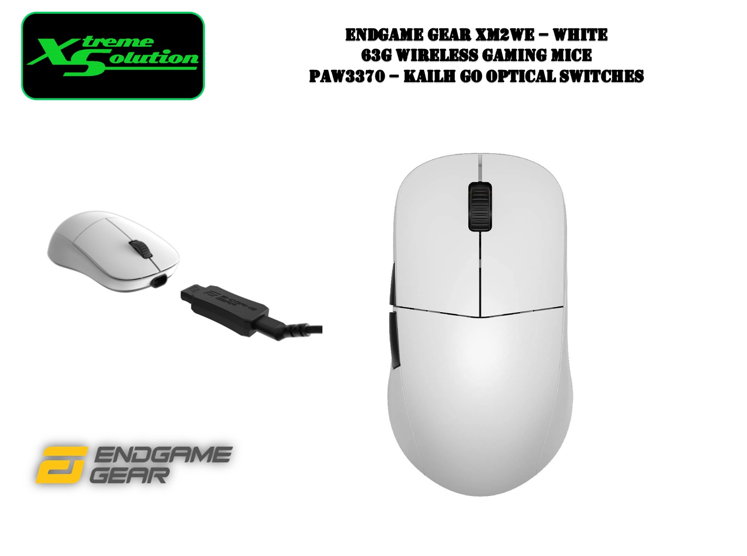 Endgame Gear XM2WE - 63g Wireless Gaming Mice - PAW3370 Sensor